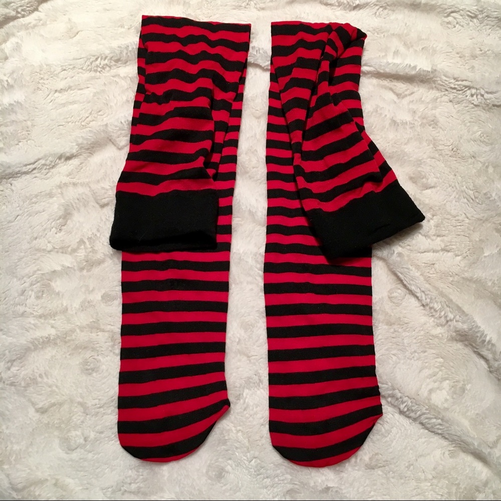 Striped individual leg tights